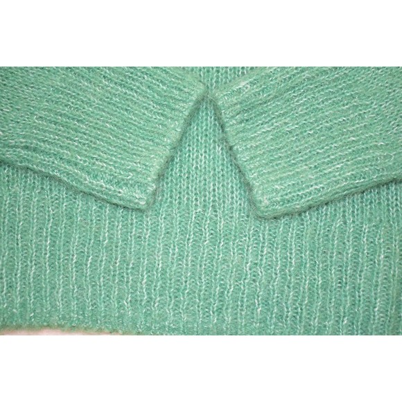 H&M Wool Alpaca Blend Sweater Size S Oversized Pullover Mint Green Fuzzy New - Picture 7 of 11